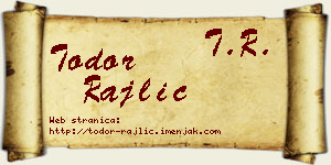 Todor Rajlić vizit kartica